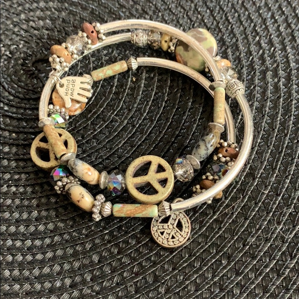 Wrap peace sign bracelet